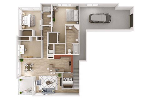 a floor plan of a home with a bedroom and a living room