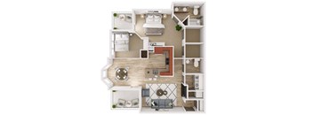 a floor plan of a home with a bedroom and living room