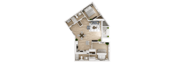 Viridian Apartment 3D Floor Plans - Citrine