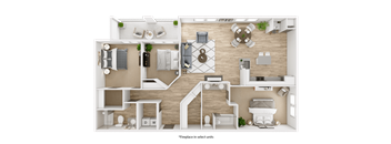 Viridian Apartment 3D Floor Plans - Diamond 1