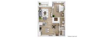 Viridian Apartment 3D Floor Plans - Emerald
