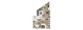 Viridian Apartment 3D Floor Plans - Garnet