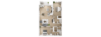 Viridian Apartment 3D Floor Plans - Opal 2