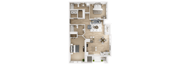 Viridian Apartment 3D Floor Plans - Opal 3