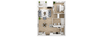 Viridian Apartment 3D Floor Plans - Pearl