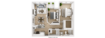 Viridian Apartment 3D Floor Plans - Sapphire 2