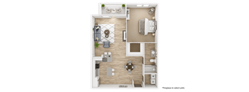 Viridian Apartment 3D Floor Plans - Topaz