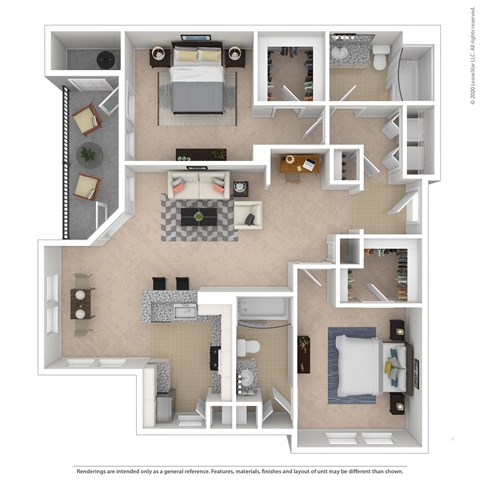 A floor plan of a small apartment with a kitchen, living room, and bathroom.