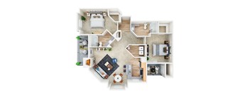 2 bedroom floor plan at the crossings townhomes