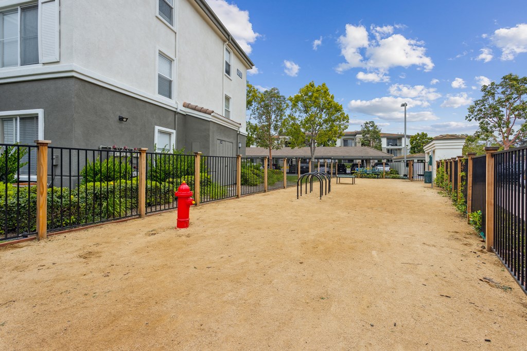 the preserve at ballantyne commons apartment community with red fire hydrant