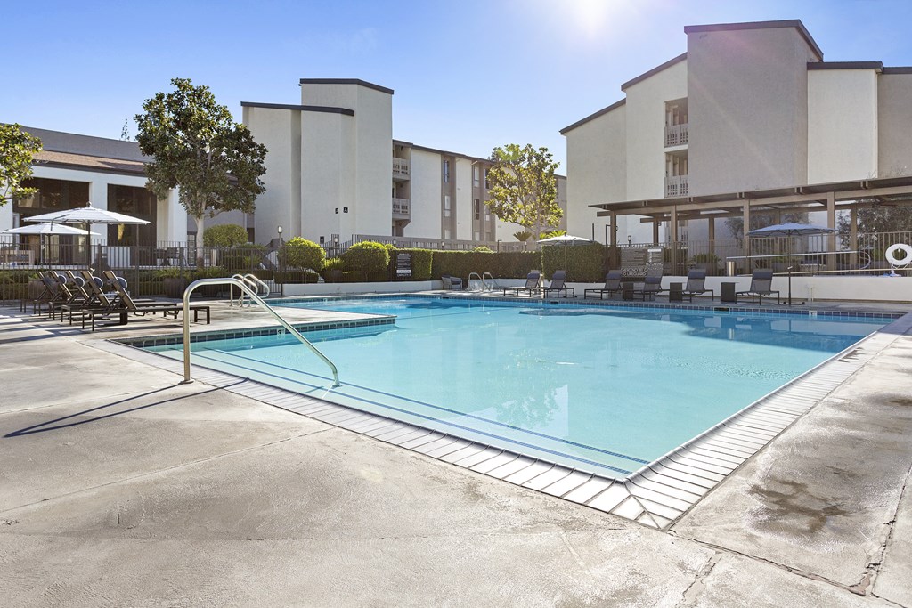 our apartments have a large swimming pool in front of our building
