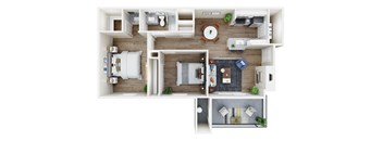 a floor plan of a 1 bedroom apartment