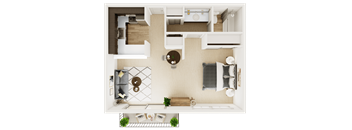 a floor plan of a one bedroom apartment