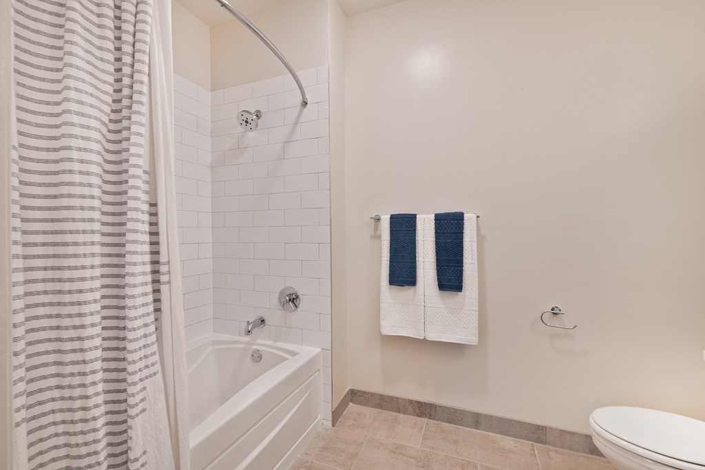 a bathroom with a tub and a sink and a toilet