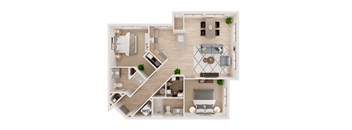 a1 floor plan  1 bedroom with 2 baths  119