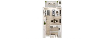 a floor plan of a one bedroom apartment