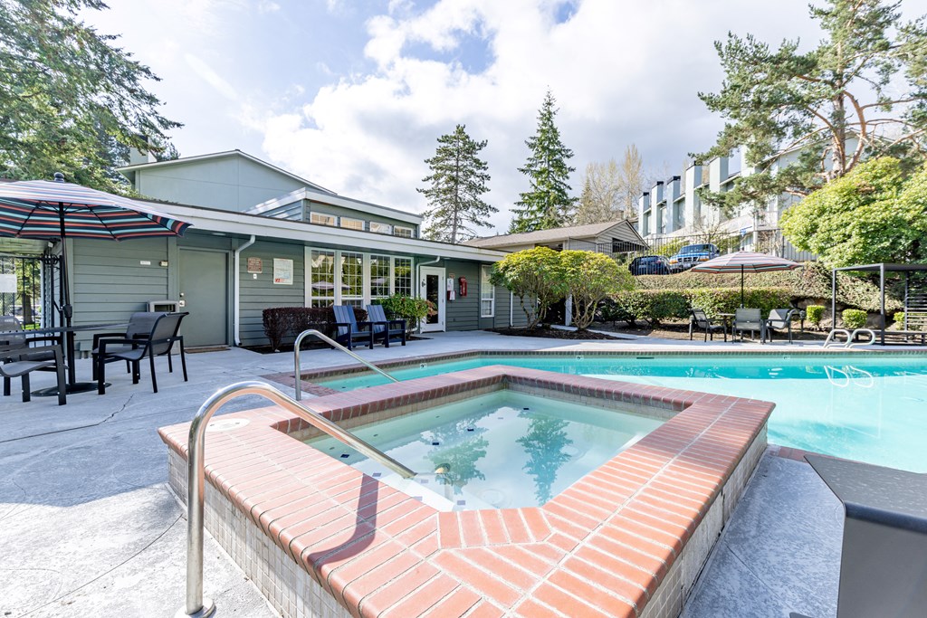 take a dip in the resort style pool