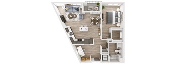 a1 floor plan  1 bedroom with 1 bathroom