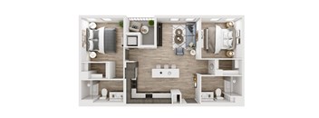 the 1190 sqft floor plan  1 bedroom