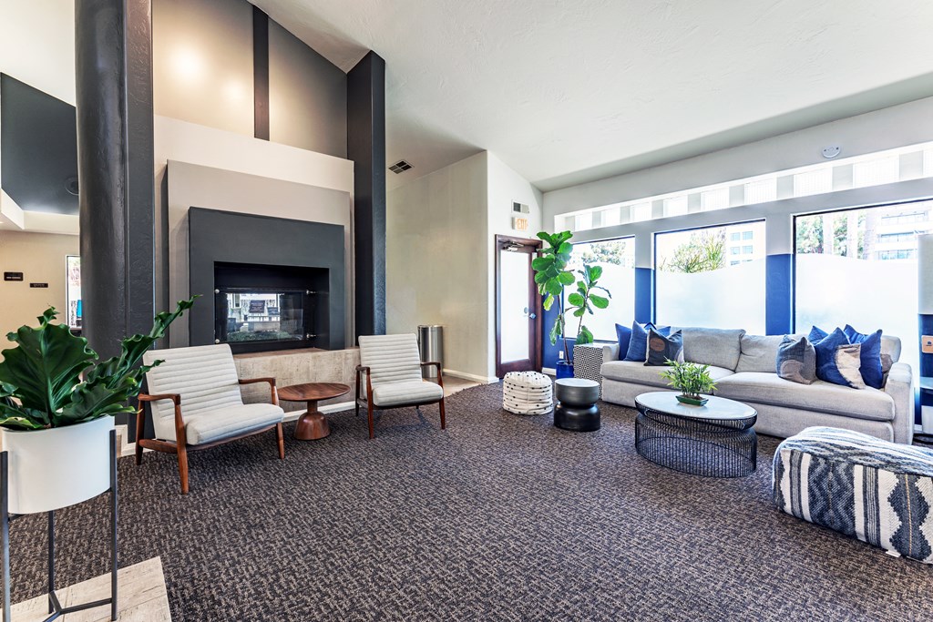 our apartments offer a living room with a fireplace