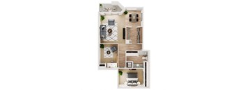 One bedroom floor plan
