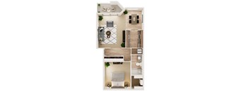 One bedroom floor plan