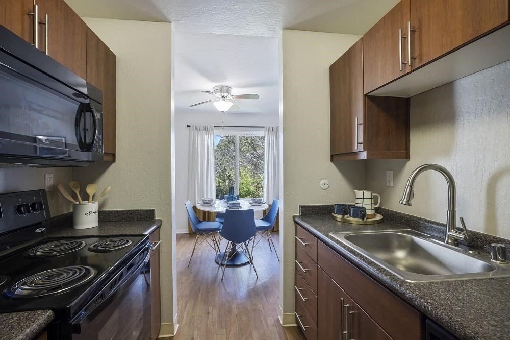 View at Marin kitchen with dining area