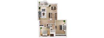 Two bedroom floor plan