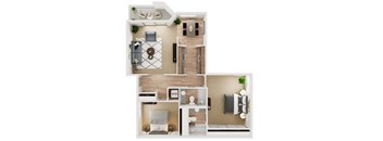 Two bedroom floor plan