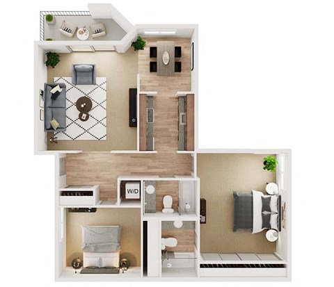 Two bedroom floor plan