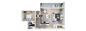 One Bedroom One bath 552