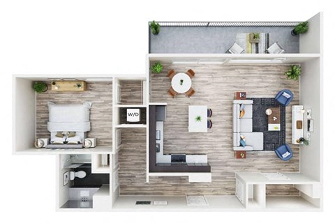 One Bedroom One bath 552