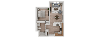 a1 floor plan  1 bedroom with 2 baths
