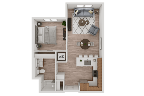 a1 floor plan  1 bedroom with 2 baths