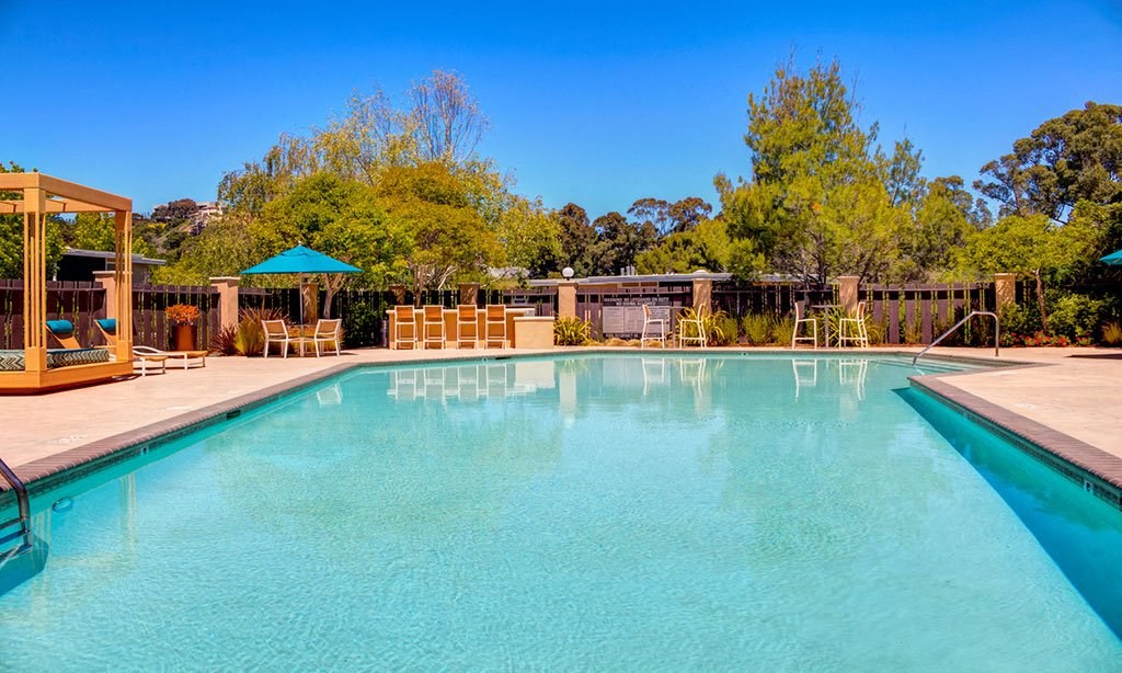the swimming pool at our hotel