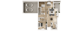 2 bed, 2 bath, 1151 sq ft