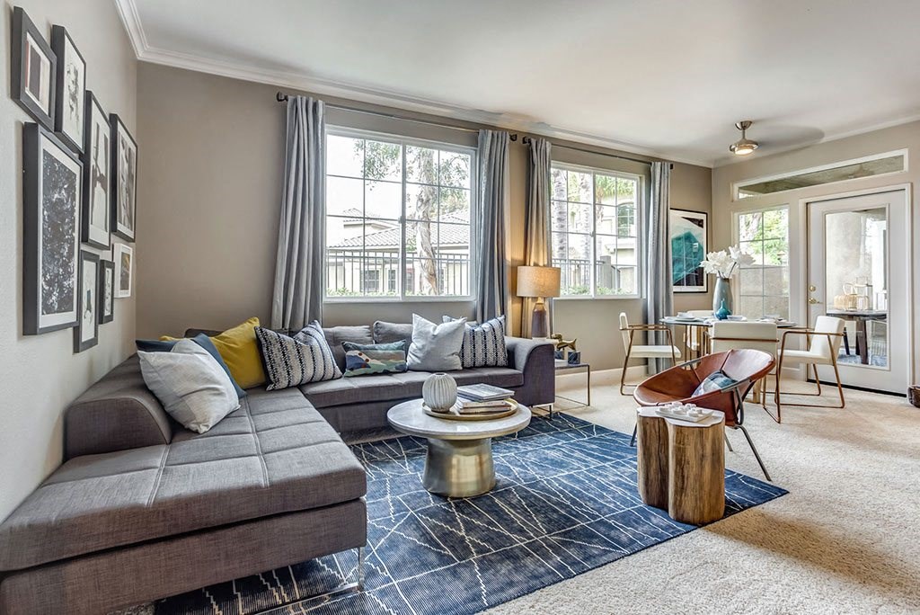 Mira Mesa CA Apartments for Rent - Sofi Highlands Spacious Living Room with lots of Natural Lighting