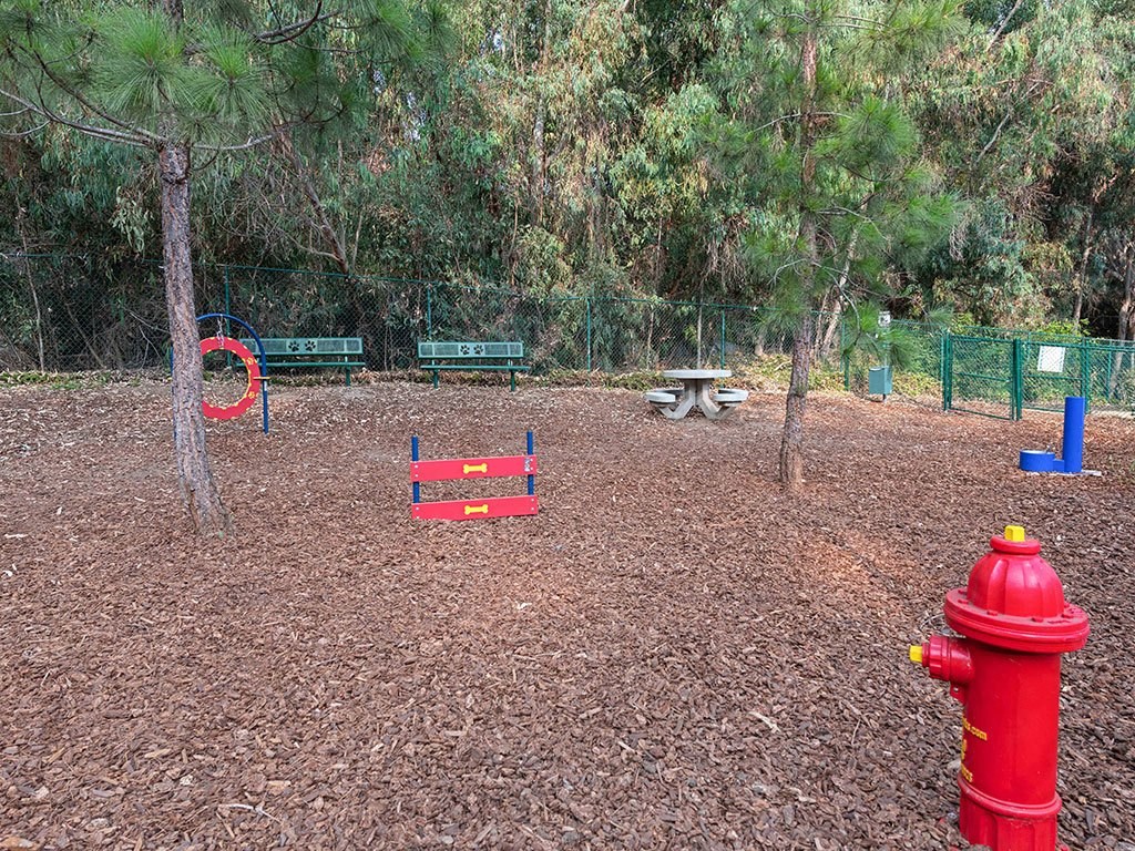 a red fire hydrant in the middle of a park