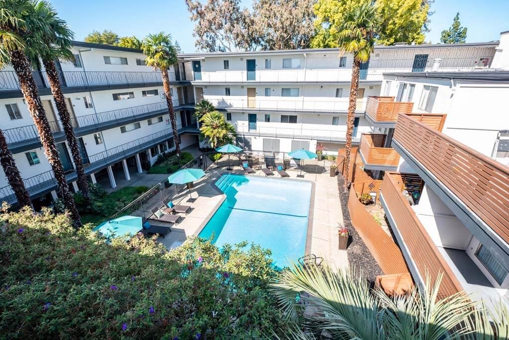 a view of the pool at the ace hotel