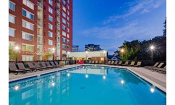 Heated outdoor swimming pool