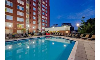 Heated outdoor swimming pool