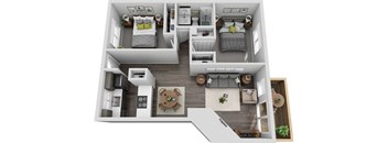 2 bedroom floor plan  l Sofi Lakeside Apartments For Rent in Everett WA