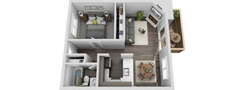 One bedroom floor plan l Sofi Lakeside Apartments For Rent in Everett WA