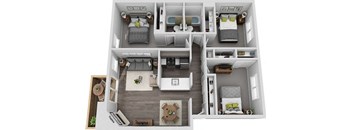 Three bedroom floor plan  l Sofi Lakeside Apartments For Rent in Everett WA