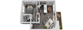 One bedroom floor plan  l Sofi Lakeside Apartments For Rent in Everett WA