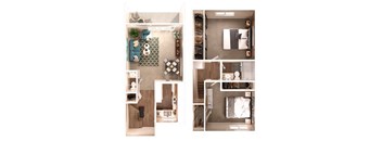 Two bedroom Floor Plan