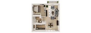 One bedroom floor plan