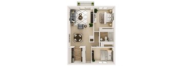 Two bedroom floor plan