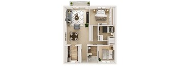 Three bedroom floor plan