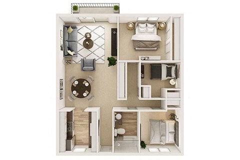 Three bedroom floor plan